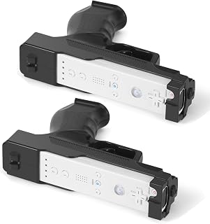 GLCONN Motion Plus Gun Compatible with Wii and Wii U Controller, Gaming Accessories for Wii and Wii U Games - Set of 2