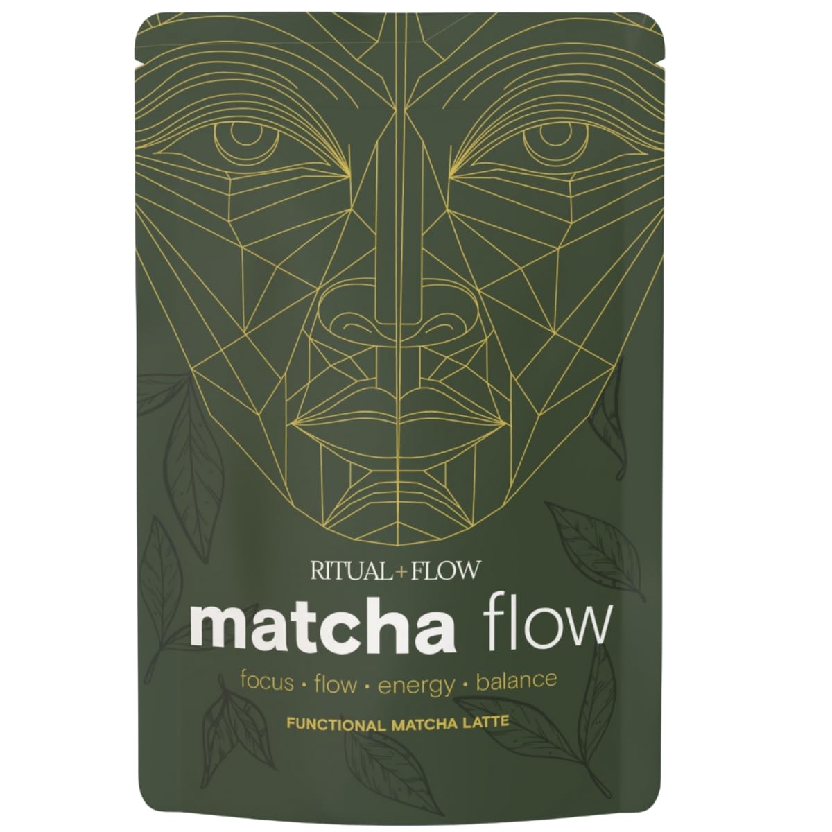 R&F Matcha Flow Ceremonial Grade Matcha Powder with Lions Mane, Reishi Mushroom 