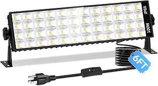 11000LM 100W LED Shop Light Plug in with Switch, IP66 for Garage Workbench | Ultra Brighter Garage Light with 6FT Cord, 6000K Waterproof Workshop Bay Lighting for Warehouse Factory Yard Outdoor