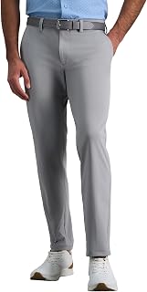 Haggar Men's Sport Travel Performance Straight Fit Flat Front Stretch Casual Pant