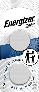 Energizer 2450 Lithium Coin Battery, 2 Pack | Child-Resistant Packaging; watch battery for keyless entry systems, remotes, glucose monitors, and toys