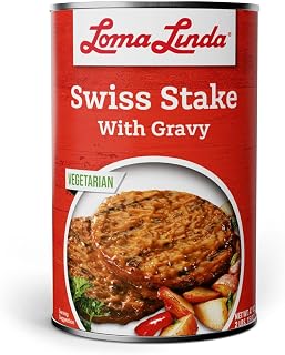 Loma Linda Plant-Based - Kosher, Swiss Stake with Gravy, 47 Ounce