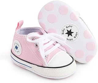 KKIIDDSS Unisex Baby Girls Boys Canvas High-top Shoes, Newborn Infant Anti-Slip Soft Sole Frist Walking Breathable Sneakers