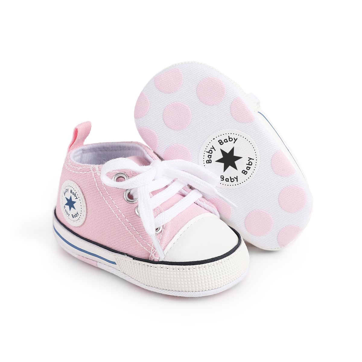 KKIIDDSS Unisex Baby Girls Boys Canvas High-top Shoes, Newborn Infant Anti-Slip 
