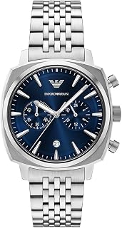 Emporio Armani Men's Watch, Quartz Chronograph Movement and 40 mm Case with Stainless Steel or Leather Strap