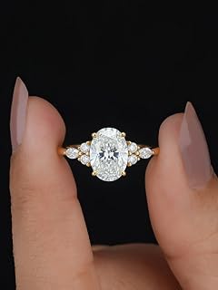 925 Silver Suitable for Everyday Party Wear Lady's Promise Wedding Ring 18K Gold Plated Luxurious Elegant Oval Round CZ Diamond Ring Fine Holiday Gifts Gifts For Mom Party Favors