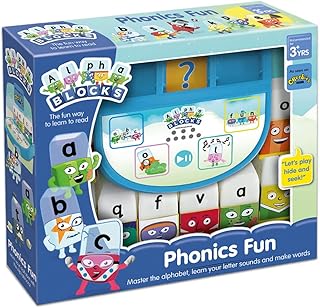 Alphablocks AN20 Phonics Fun Toy-Learn Letter Recognition and Sounds, Spelling and Vocabulary-Perfect for Interactive Play and Child Development, Features 4 Game Modes, 3+ Years, Multiple