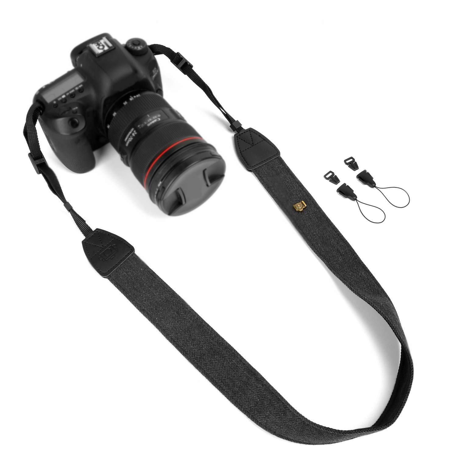 WANBY Camera Strap Canvas Black Shoulder Strap with Quick Release Buckles | Adju