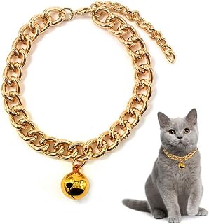 Dog Gold Chain, Aluminum Premium Dog Necklace Pet Accessories Never Fade Cat Collar, Puppy Pet Chain (XS, Gold)