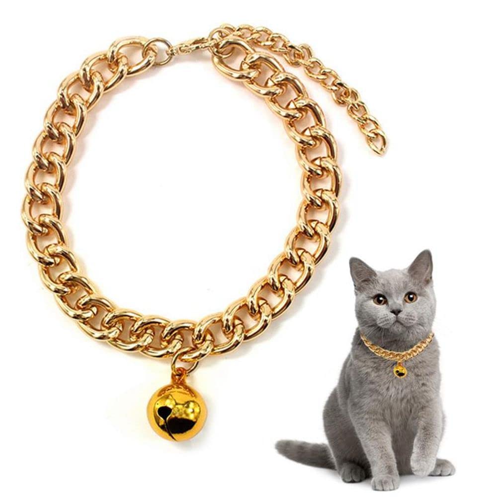 Dog Gold Chain, Aluminum Premium Dog Necklace Pet Accessories Never Fade Cat Col