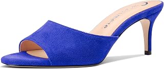 Castamere Women Mi Kitten Heel Open Heel Round Toe Sandals Slip-on Casual Dress Mules Shoes Office Summer Shoes 6.5CM Heels