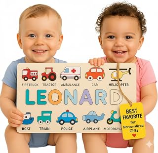 Personalized Name Puzzle for Toddlers 1-3 | Custom Wooden Baby Gift | 1st Birthday, Baby Shower & Easter | Montessori Learning Toy | Nursery Decor for Boys & Girls - Set 5