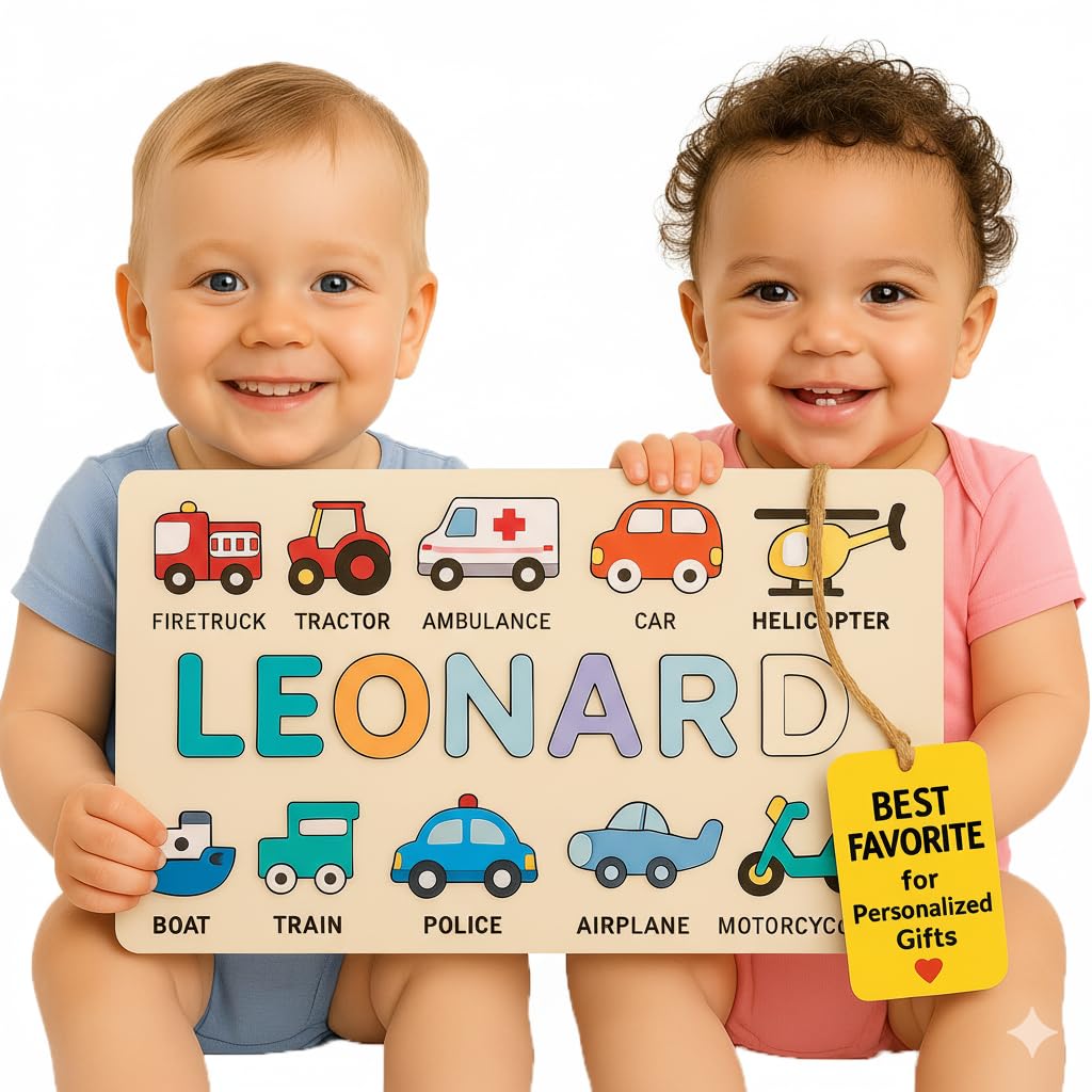 Personalized Name Puzzle for Toddlers 1-3 | Custom Wooden Baby Gift | 1st Birthd