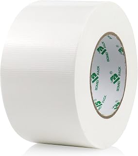 BOMEI PACK White Wide Duct Tape Reinforced 75mm x 50m Heavy Duty Cloth Gaffer Tape for Fixing Repairing,craft DIY,book repair,carpet seaming,Box Sealing,Bundling