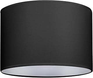 GIGGI Fabric Lamp Shades, 8" Black Light Shade, Modern Lampshades for Ceiling Lights, Table Lamps and Floor Lamps, Easy Fit Pendant Light Shades Ceiling for Living Room, Bedroom, Kitchen, Hallway