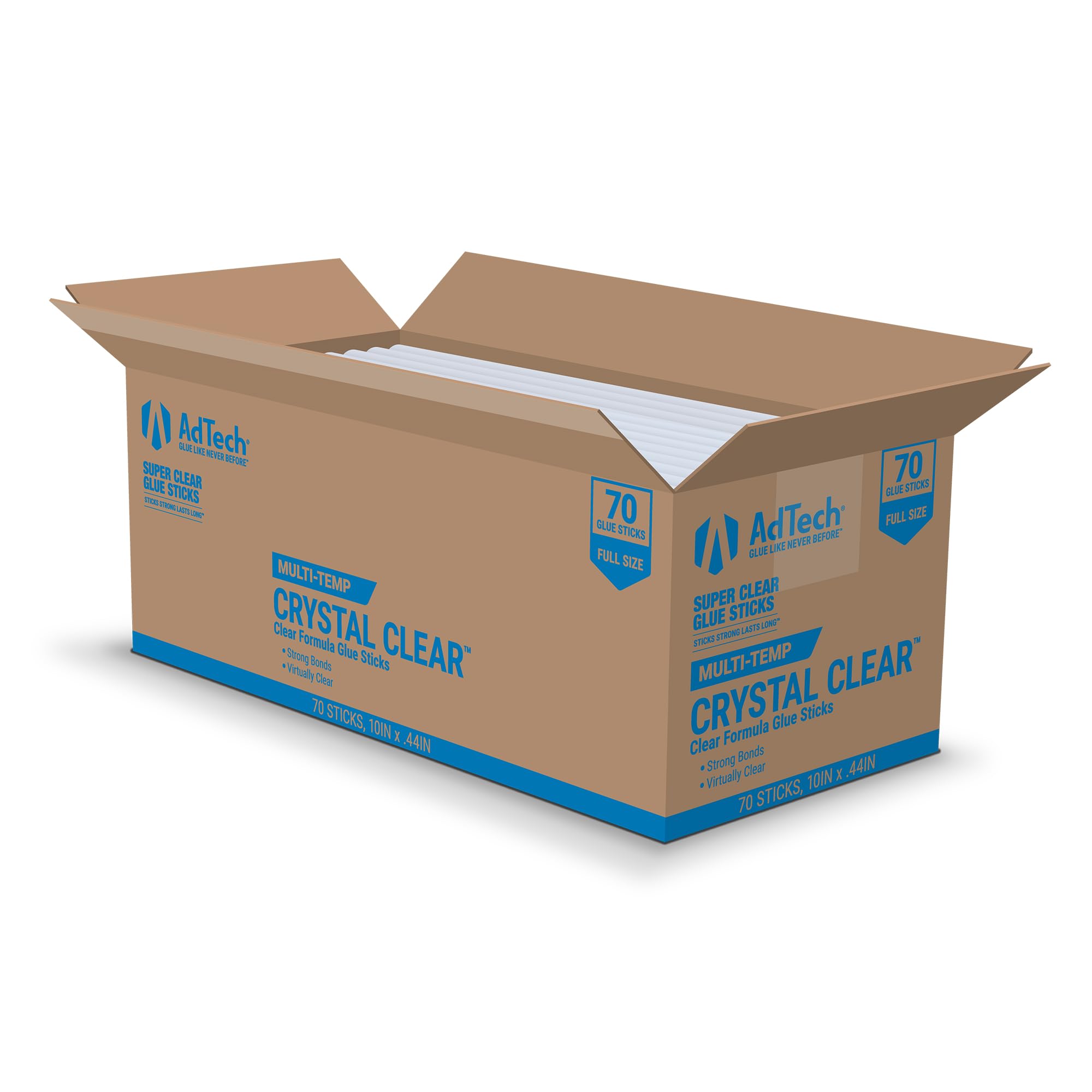 AdTech Hot Glue Sticks, 10" Full Size, Clear - Multi-Temp for High, Low, Dual Te