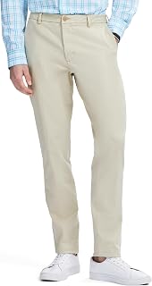 Izod Saltwater Stretch Flat Front Slim Fit Chino Pant – Classic, Stylish – Men's Casual Trousers