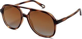 SOJOS SJ2174 Unisex Sunglasses Retro Vintage Polarised Mirrored Large Square 70s Rectangular Unisex UV400 Protection Glasses