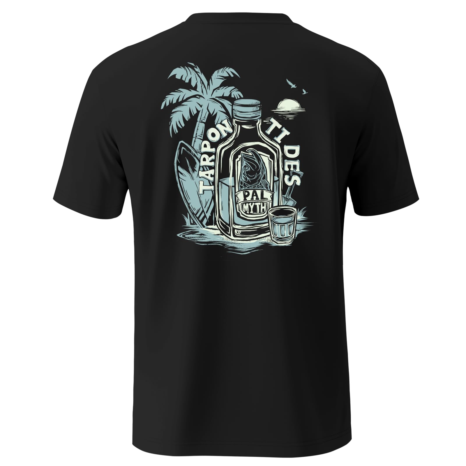 Palmyth Men's Fishing Shirt Short Sleeve T-Shirt Sun Protection UV UPF 50+ Tee