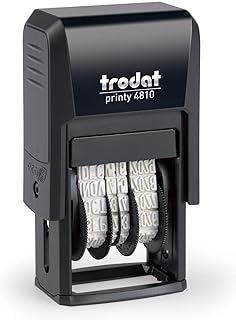 Trodat 4810 Printy Self-Inking Pocket Date Stamp, 12 Year, 3.8mm, English, Format: Dec 14 2025 Black Ink Cartridge upto 65-Percent Recycled Plastic
