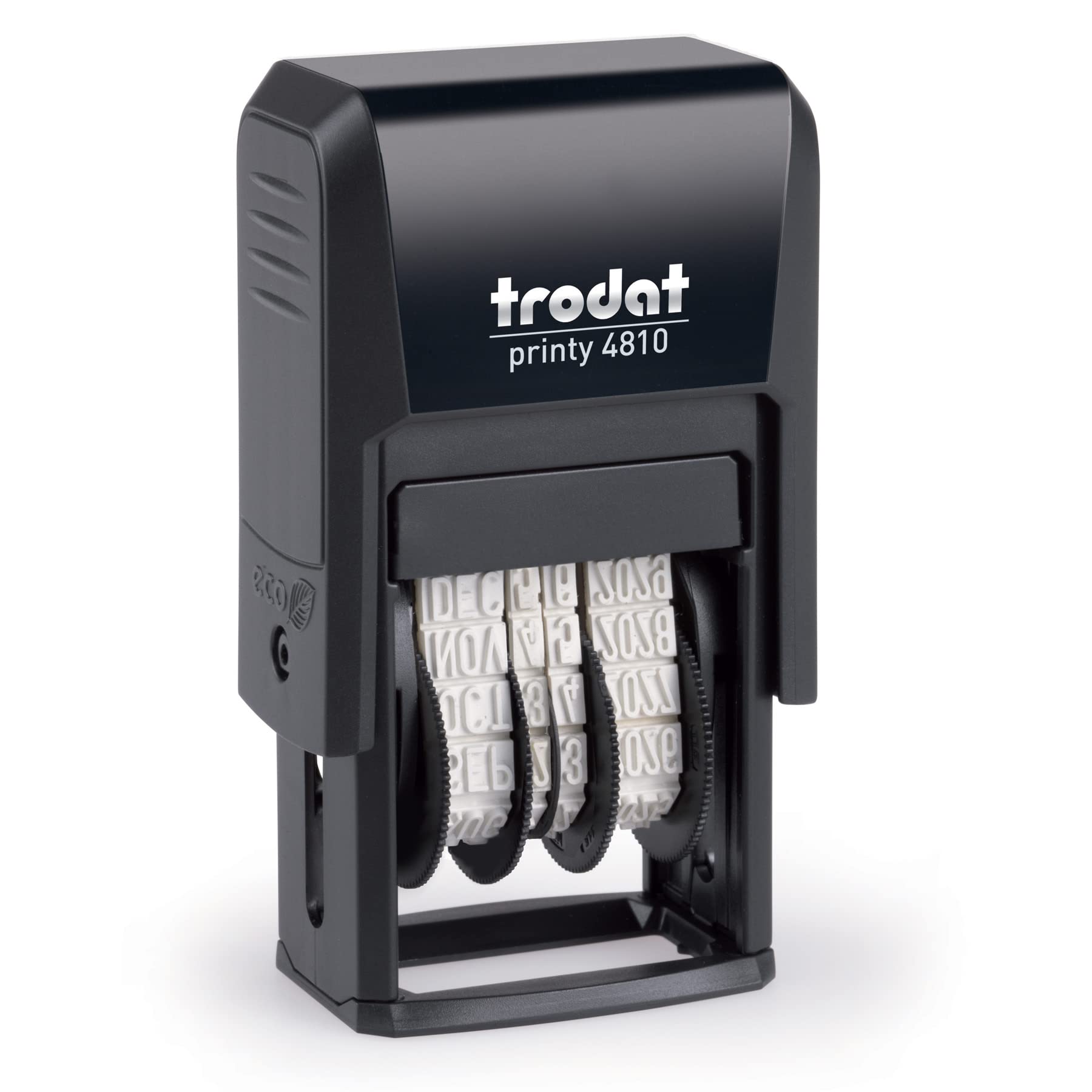 Trodat 4810 Printy Self-Inking Pocket Date Stamp, 12 Year, 3.8mm, English, Forma