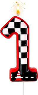 Black and White Plaid Digital Birthday Candles, Racing Theme Party Cake Decorations, Lightning McQueen Cars Theme (1)