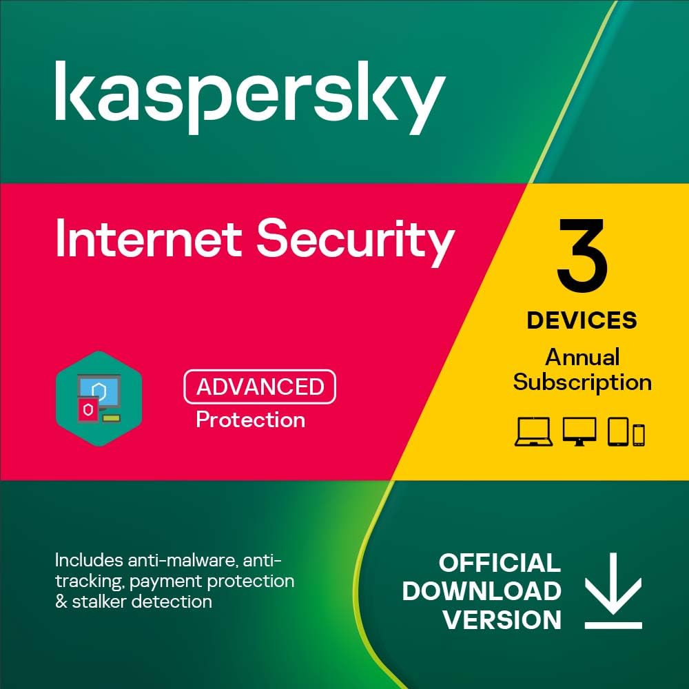 Kaspersky Internet Security 2023 | 3 Devices | 1 Year | Antivirus and Secure VPN