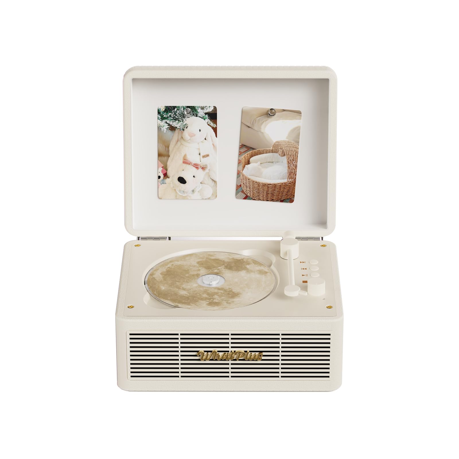 WhatPlus CD Player with Bluetooth Speakers, App Control, Magnetic Display | Colo