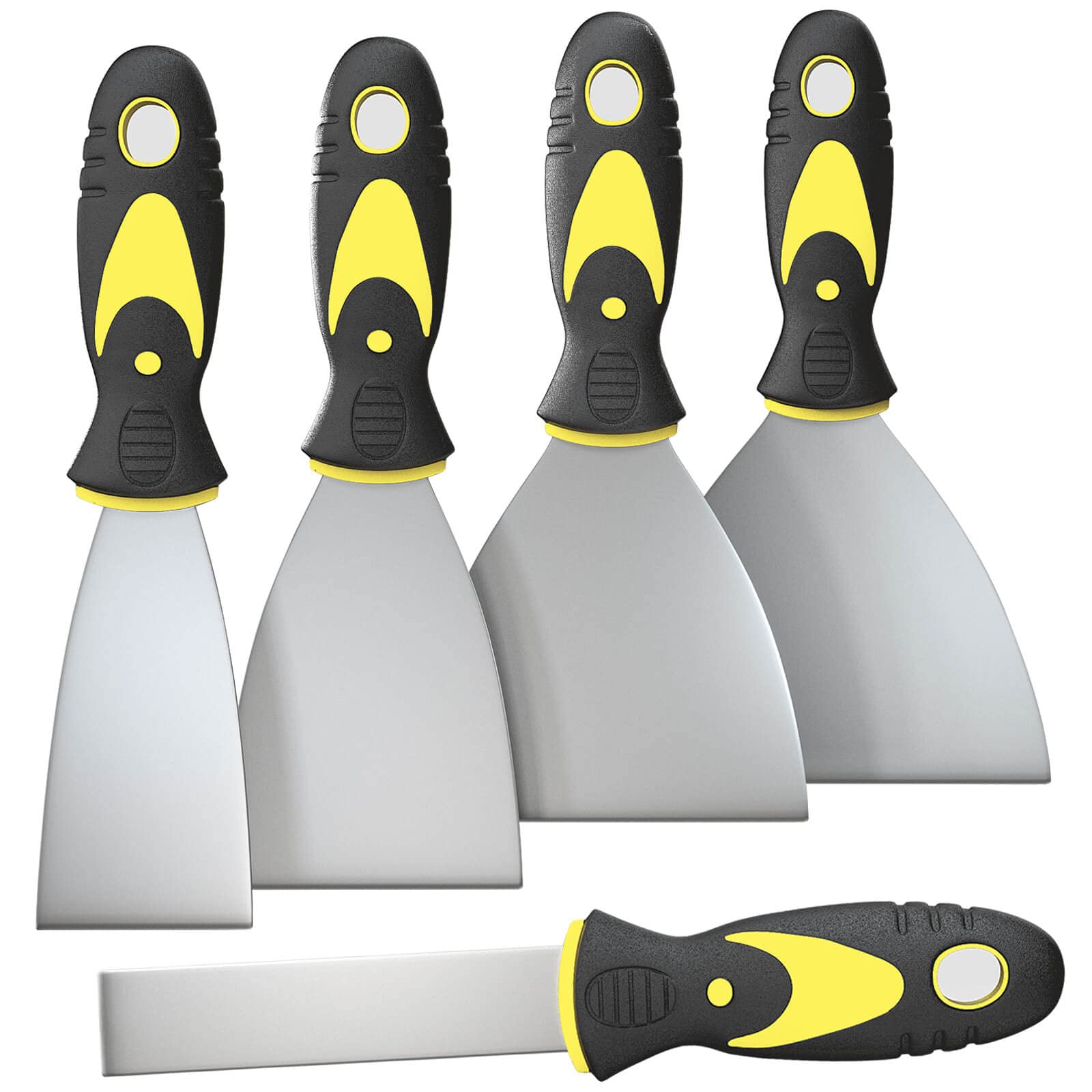 Rerdeim 5Pcs Putty Knife, Set, 1" 2" 3" 4" 5" Scraper, Spackle Knife, Paint Scra