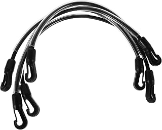 Quhoxdye 4pcs Horse Blanket Leg Straps Elastic Horse Blanket Straps Replacement with Ended Clips, Adjustable Length Stretchy Leg StrapsHorse Blankets Replacement with Double End Clips (Black)