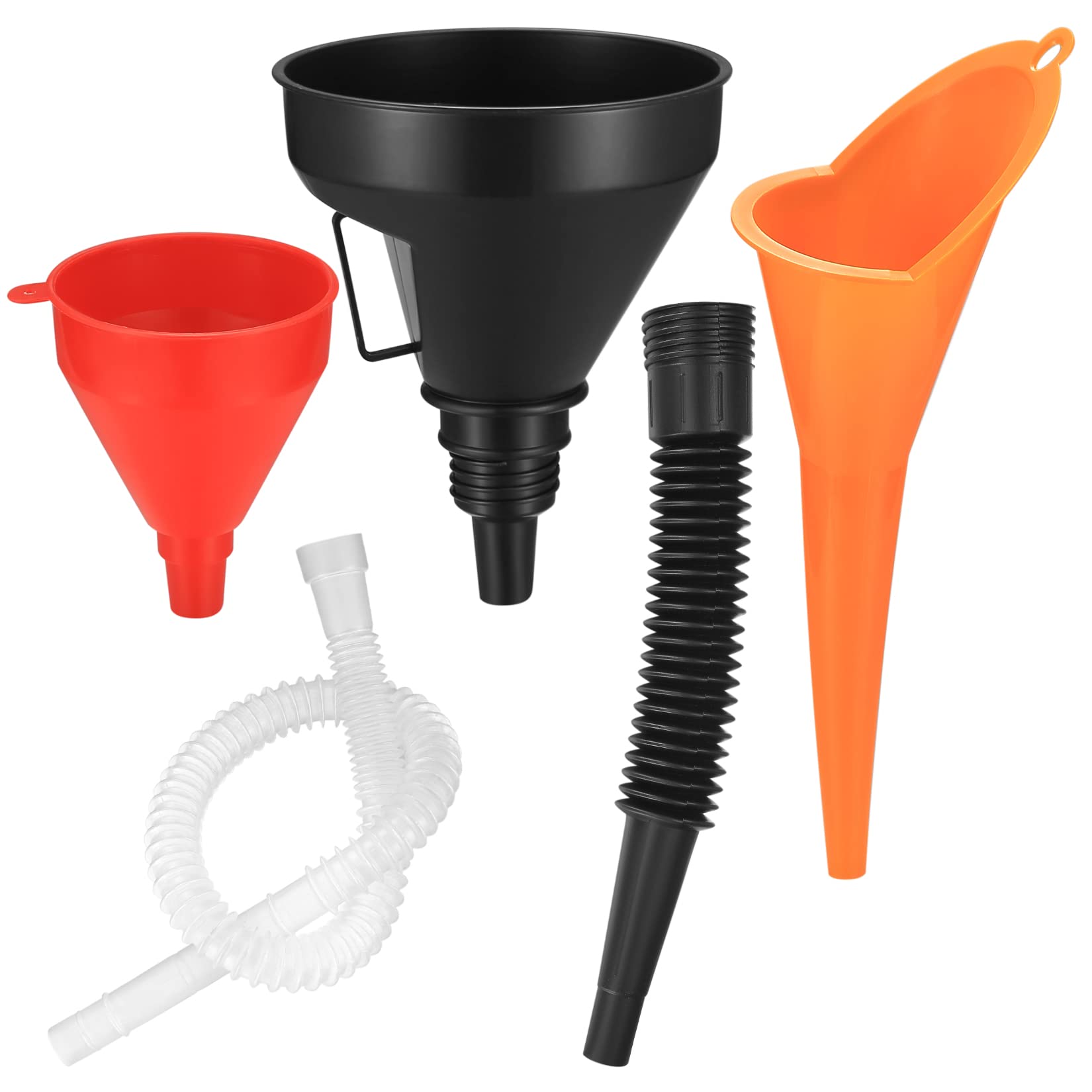3 Pcs Right Angle Flexible Plastic Funnel Set, Universal Car Gasoline Fuel | Pet