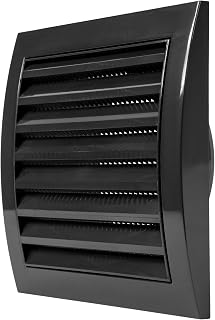 Repa Market 4 Inch (100 mm) Black Duct Cover/Dryer Vent Hood for Wall or Ceiling/ABS Plastic Louvered Air Grille with Built-In Mesh Screen/Exhaust and Dryer Vent Covers for Indoor & Outdoor Use