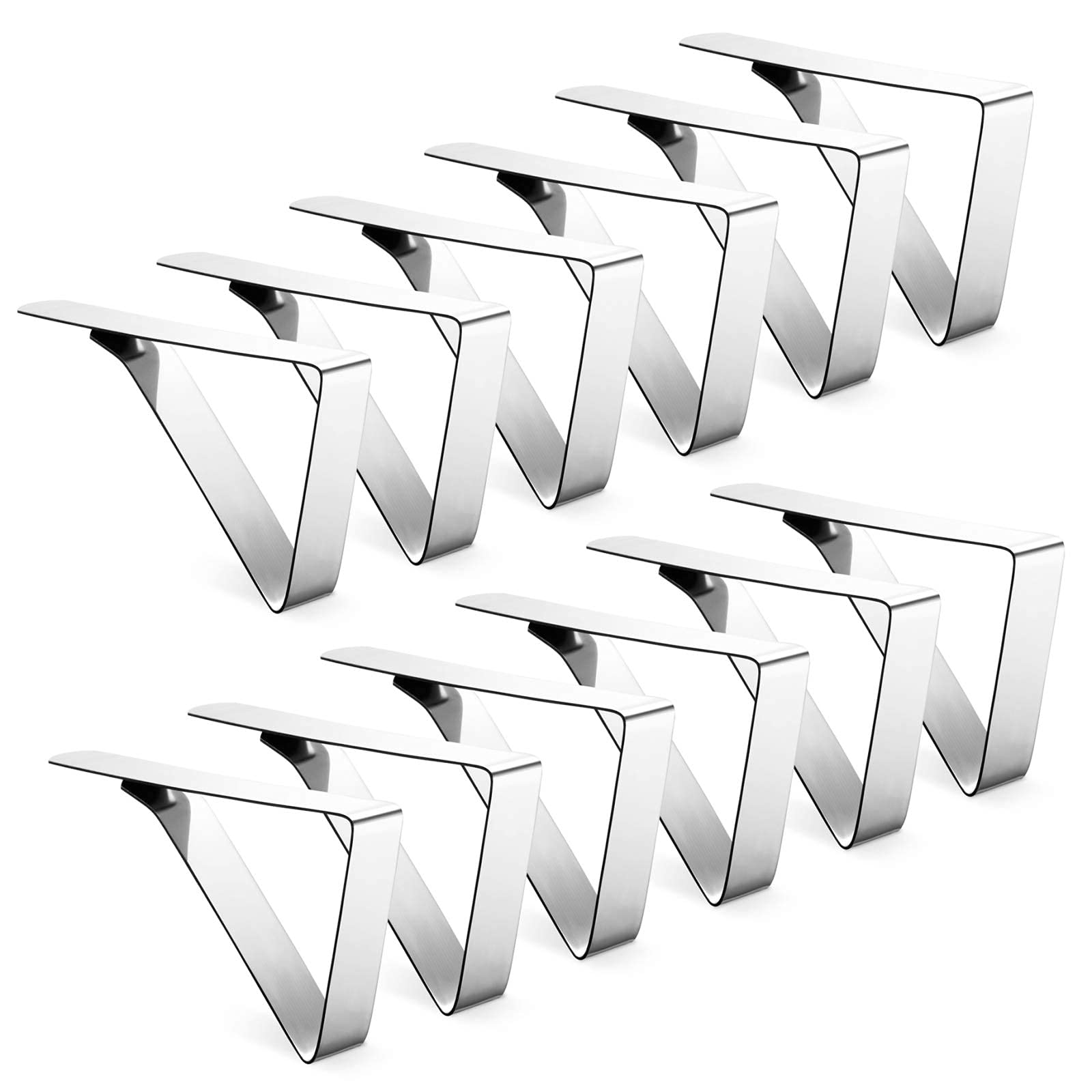 Ponure 12 Pack Tablecloth Clips - Heavy Duty Picnic Table Clips, Stainless Steel