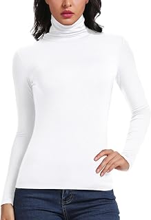 STARBILD Women's Long-Sleeved Shirt with Turtleneck, Blouse / Casual Top / Stretch Shirt, Slim Fit for Autumn / Winter, S-XXXL