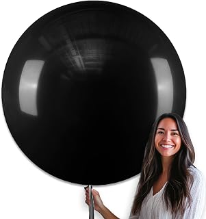 PartyWoo Black Balloons 4pcs Matte Latex Helium Balloons 36 Inch | Baby Shower Birthday Graduation Casino Gaming Anniversary Retirement Pirate Race Car Party Decorations Black-Y18