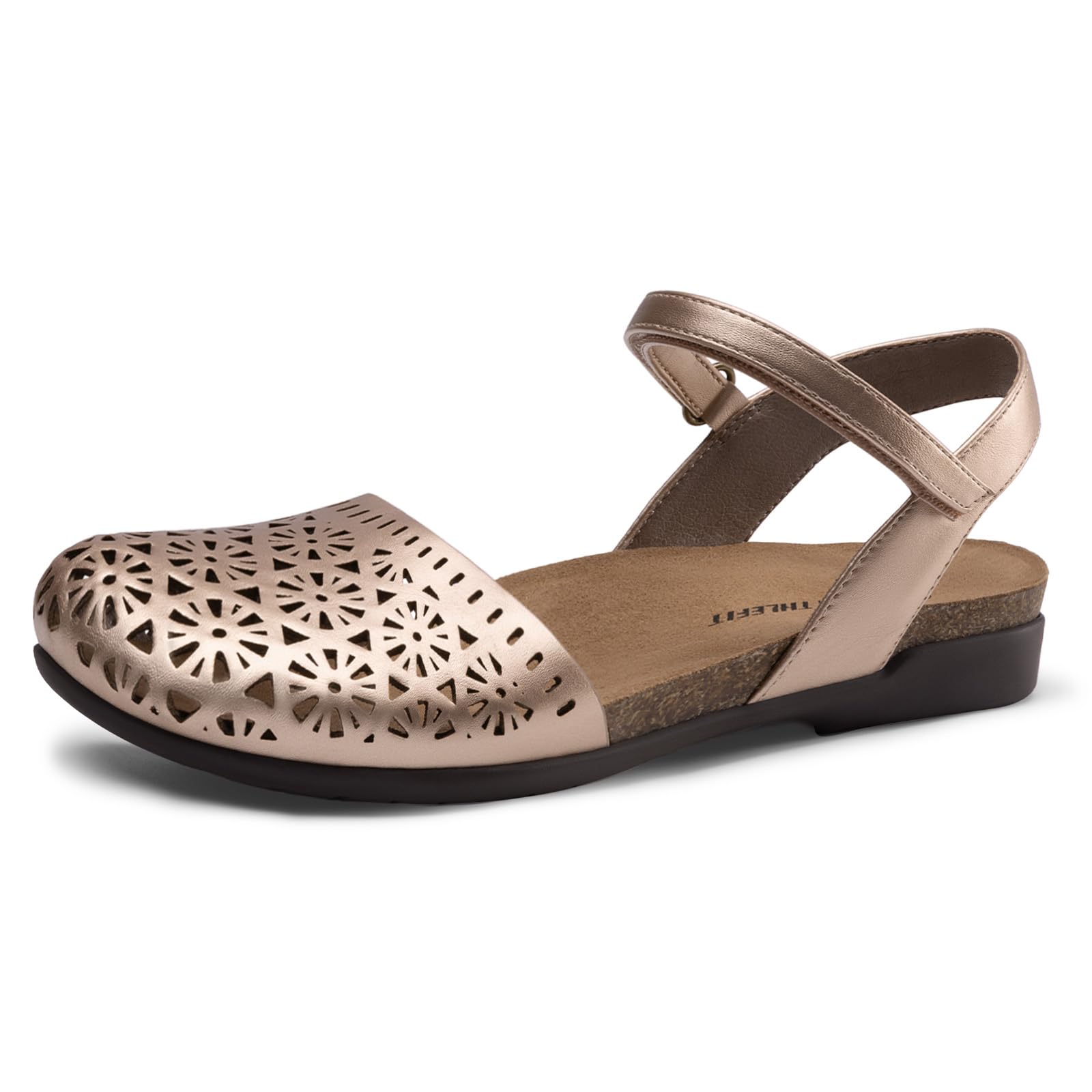Athlefit Women's Summer Closed Toe Comfortable Flat Sandals
