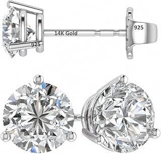 14K Gold Post & Sterling Silver Swarovski Zirconia Martini Stud Earrings
