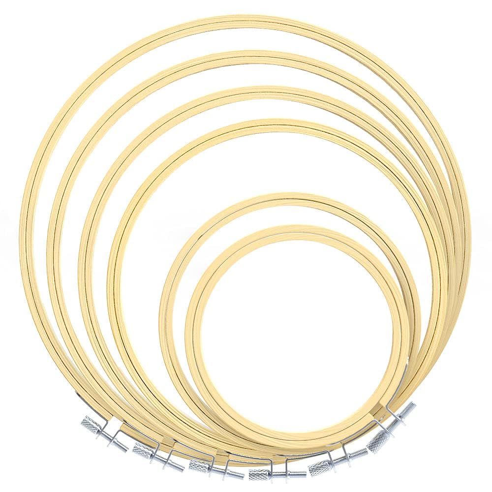 Caydo 6 Pieces Embroidery Hoop Set, 4 inch to 10 inch | Bamboo Circle Cross Stit