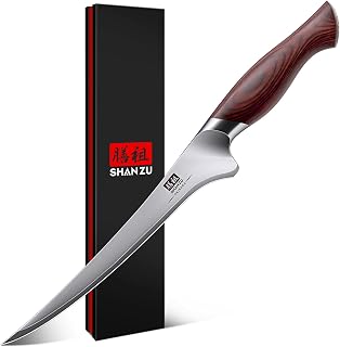 SHAN ZU Fillet Knife 7 In, Razor Sharp Boning Knife for Meat