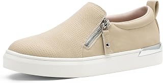Jeossy Women's Casual Lightweight Slip On Shoes with Side Zipper