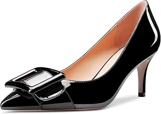 Castamere Women's Stiletto Medium Heel Closed Toe Pumps Slip-on Dress Cute Shoes 6.5 cm Heels