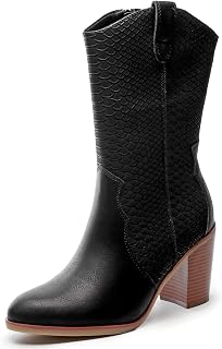 Luoika Women's Extra Wide Calf Knee High Slouchy Boots, Wide Width Tall Boots with Flat Heel Side Zip