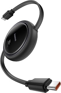 Baseus [VGP 2025 Award] Charging Cable, Retractable Type USB-C Cable, Fast Charging, 100W, 5A, PD Compatible, Tangle-free, Compact, Reel Type, Compatible with iPhone 16/15, Galaxy, iPad Pro, MacBook