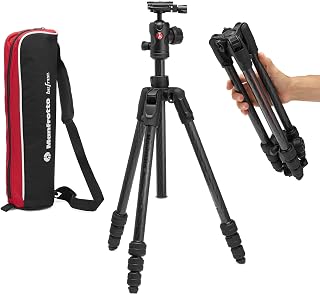 Manfrotto Befree Advanced AS, Trípode de Cámara, Twist Lock, en Carbono, Compatible Arca-Swiss, Kit Trípode de Viaje Portátil con Rótula, para DSLR, Cámaras sin Espejo, Accesorios de Fotografía