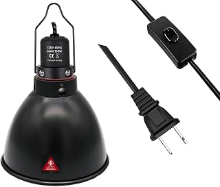 Dome Reptile Heat Lamp Fixture 150w with Switches ，5.5in Deep Dome Reptile Lamp 150w Fit for Reptile Lampp Bulb uvb，Reptile Light Fixture for Amphibian Reptilee for Turtles, Snake and