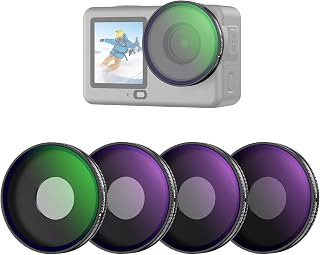 NEEWER CPL + ND Filter Set Compatible with DJI Osmo Action 6 Only, 4 Pack ND8/16/32 Adjustable Circular Polarizing, Lens Polarizer, Screw On Multicoated Action Camera Photography Accessories, FL-B100