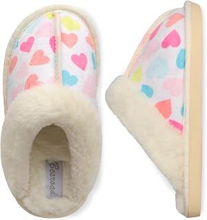 JIASUQI Kids Slippers Boys Girls Warm Fuzzy House Slippers Soft Memory Foam House Shoes Indoor Outdoor Plush Bedroom Slippers Slides