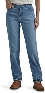 Lee Men's Fleece And Flannel Lined Relaxed-Fit Straight-Leg Jeans, Alpine Frost Fleece Lined, 44 Short