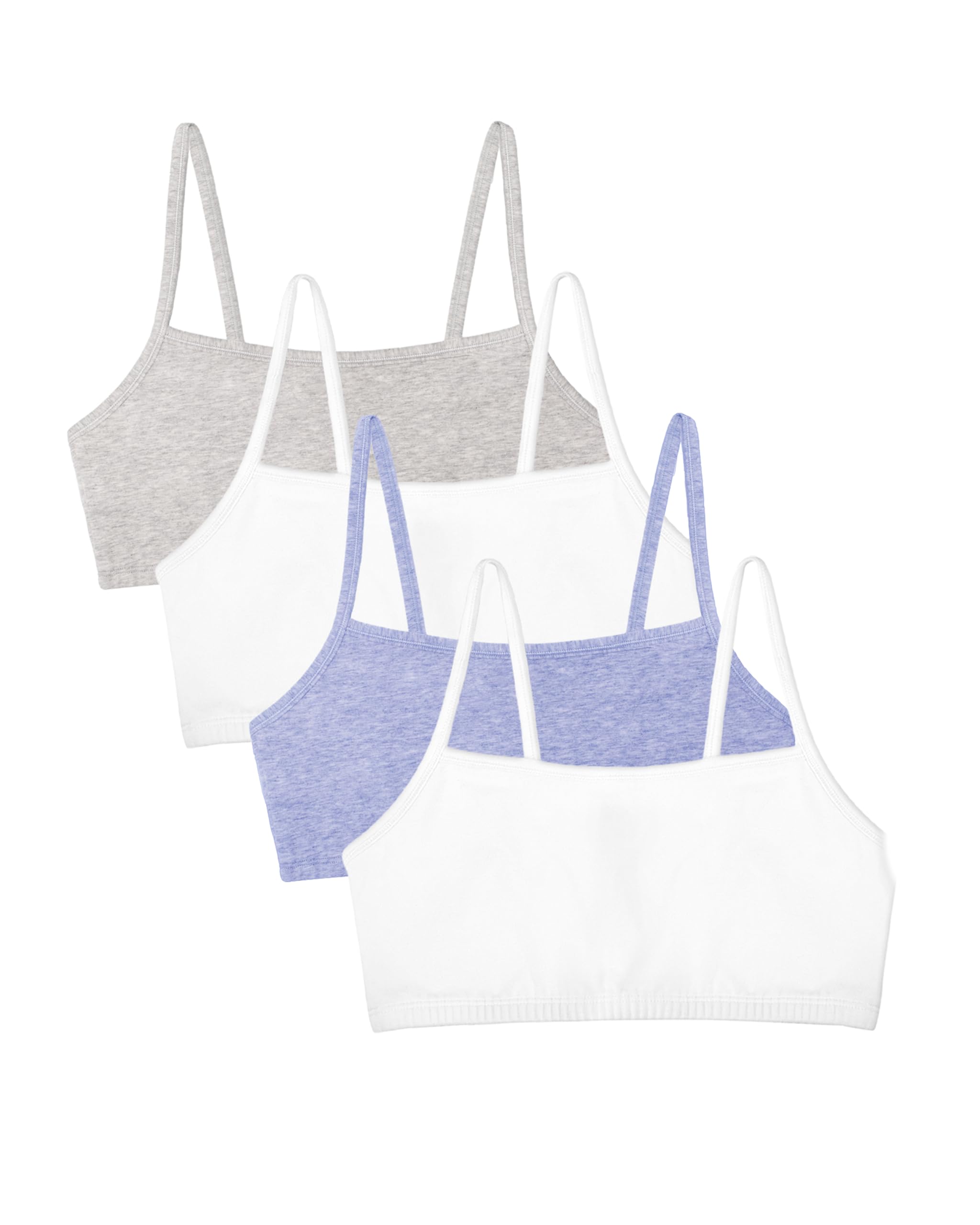 Fruit of The Loom Cotton Sports Bra with Thin Straps, Pack of 3, Fashionable Col