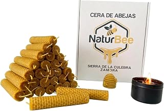 Honeybee Candles. Natural 100% Beeswax Candles. Pure (Pack of 30 Candles, 11.5 cm x 1 cm) without Paraffin 100% Handmade, Origin Spain in the Sierra de La Culebra and Sanabria (Zamora)